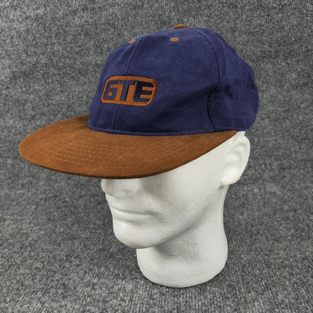 Vintage FAST GTE Hat Cap Snap Back One Size Blue Brown Embroidered Mens 90s